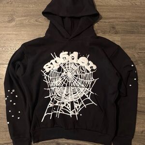 Sp5der OG Web Black and White Hoodie Sweatshirt